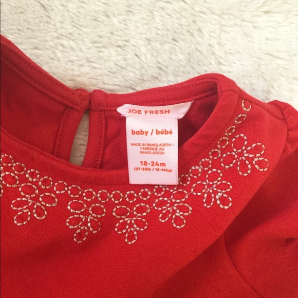 Christmas red embroidered dress - Picture 5 of 6